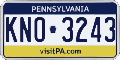 PA license plate KNO3243