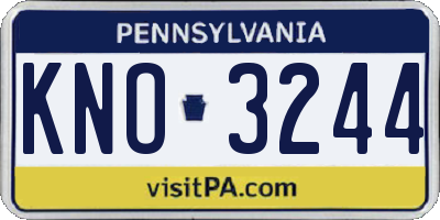 PA license plate KNO3244