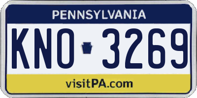 PA license plate KNO3269