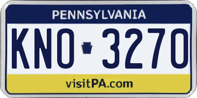 PA license plate KNO3270