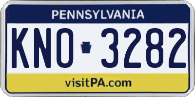 PA license plate KNO3282