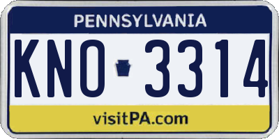 PA license plate KNO3314