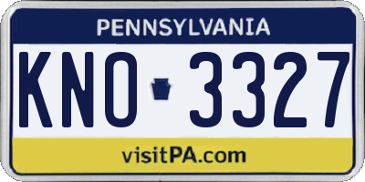 PA license plate KNO3327