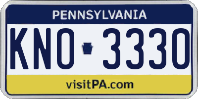 PA license plate KNO3330