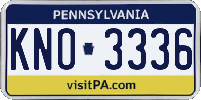 PA license plate KNO3336