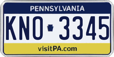 PA license plate KNO3345