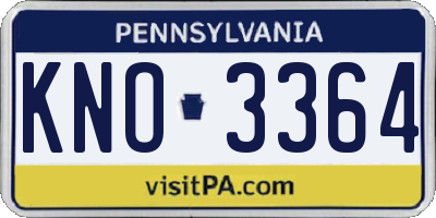 PA license plate KNO3364