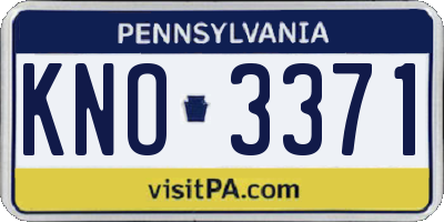 PA license plate KNO3371