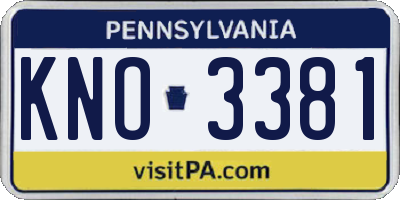 PA license plate KNO3381