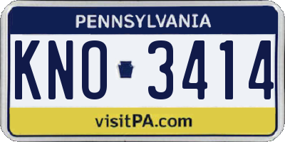 PA license plate KNO3414