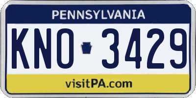 PA license plate KNO3429