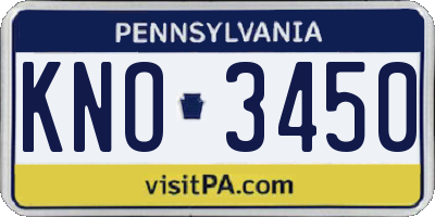 PA license plate KNO3450