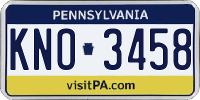 PA license plate KNO3458