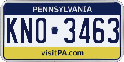 PA license plate KNO3463