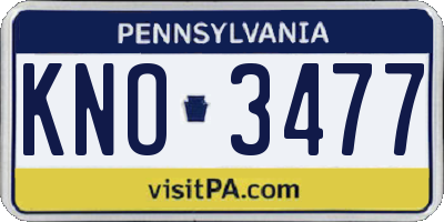 PA license plate KNO3477