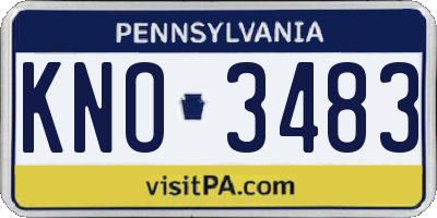 PA license plate KNO3483