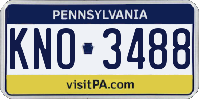 PA license plate KNO3488