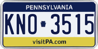 PA license plate KNO3515
