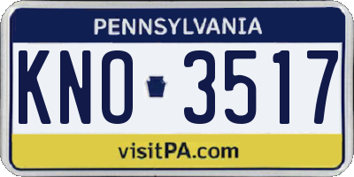 PA license plate KNO3517