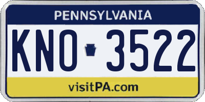 PA license plate KNO3522