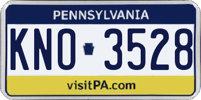 PA license plate KNO3528