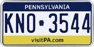 PA license plate KNO3544