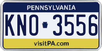 PA license plate KNO3556
