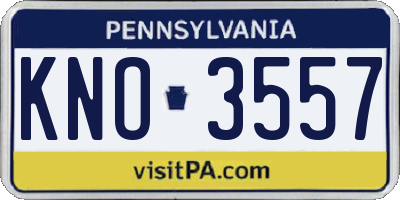 PA license plate KNO3557