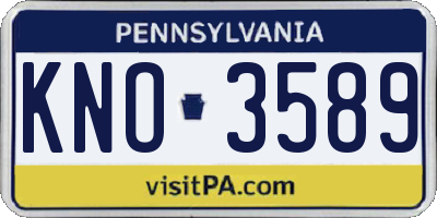 PA license plate KNO3589