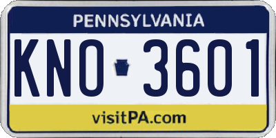 PA license plate KNO3601