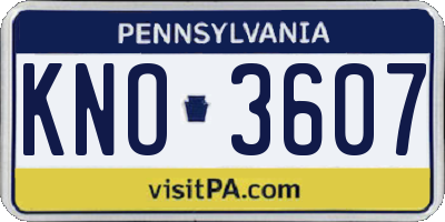 PA license plate KNO3607