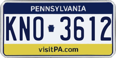 PA license plate KNO3612