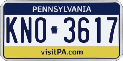 PA license plate KNO3617