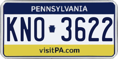 PA license plate KNO3622