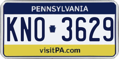 PA license plate KNO3629