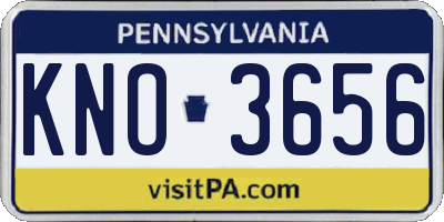 PA license plate KNO3656