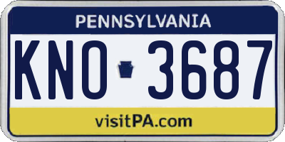 PA license plate KNO3687