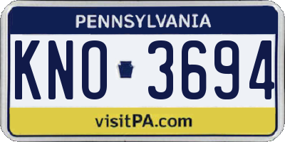 PA license plate KNO3694