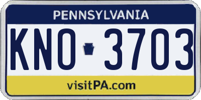 PA license plate KNO3703