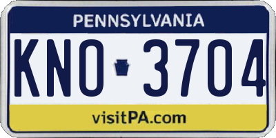 PA license plate KNO3704