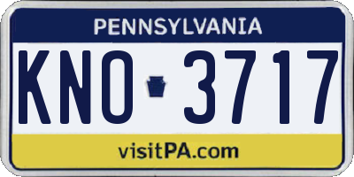 PA license plate KNO3717