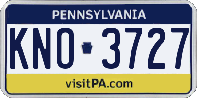 PA license plate KNO3727