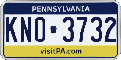 PA license plate KNO3732
