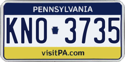 PA license plate KNO3735