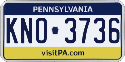 PA license plate KNO3736