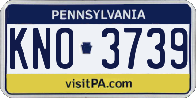 PA license plate KNO3739