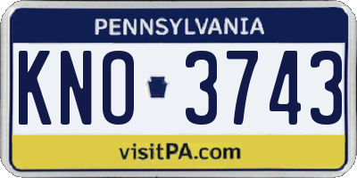 PA license plate KNO3743