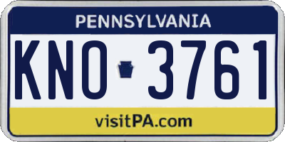 PA license plate KNO3761