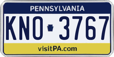 PA license plate KNO3767