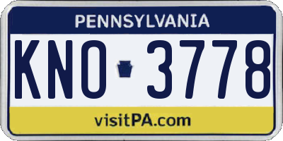 PA license plate KNO3778